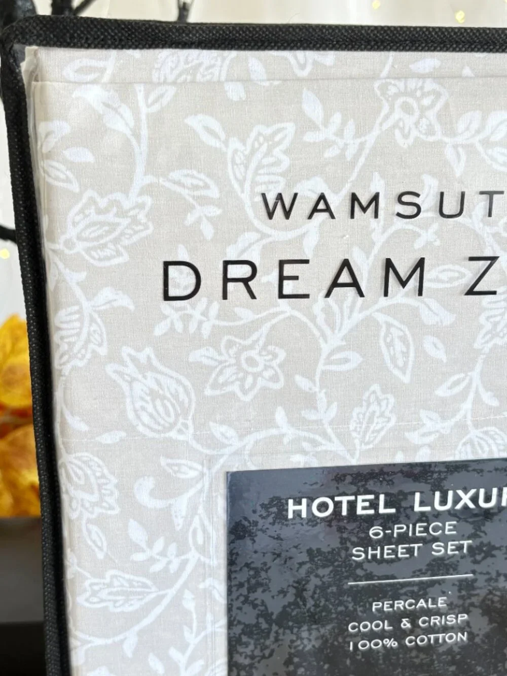 Wamsutta Dream Zone Hotel Luxury KING Sheet Set Tan Floral Cotton Percale 6PC